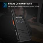 Retevis B3H Small Walkie talkies with LED Diaplay, New Version of RT22(3.0), Ultra Slim, USB-C Rechargeable, with 1620 mAh Battery, Portable FRS Two-Way Radios for Hotel School Restaurant (10 Pack)