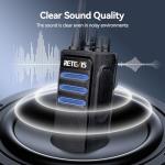 Retevis RT17 Walkie Talkies Rechargeable, Long Range Two Way Radio with Headset, Portable, USB Charging Base, Handheld FRS Radios for Adults School Church Healthcare Contractor(10 Pack)