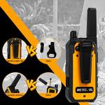 Retevis RB48 Waterproof Walkie Talkies with Earpiece, 2 Meters Fallproof, VOX, 2000 mAh, Dual PTT, Vibration Call, Portable FRS Two-Way Radios Long Range, for Jobsite(4 Pack)