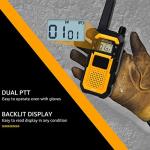Retevis RB48 Waterproof Walkie Talkies with Earpiece, 2 Meters Fallproof, VOX, 2000 mAh, Dual PTT, Vibration Call, Portable FRS Two-Way Radios Long Range, for Jobsite(4 Pack)