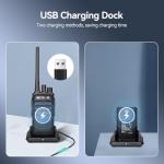 Retevis RT17 Walkie Talkies Rechargeable, Long Range Two Way Radio with Headset, Portable, USB Charging Base, Handheld FRS Radios for Adults School Church Healthcare Contractor(10 Pack)