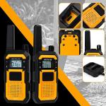 Retevis RB48 Waterproof Walkie Talkies with Earpiece, 2 Meters Fallproof, VOX, 2000 mAh, Dual PTT, Vibration Call, Portable FRS Two-Way Radios Long Range, for Jobsite(4 Pack)