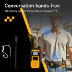 Retevis RB48 Waterproof Walkie Talkies with Earpiece, 2 Meters Fallproof, VOX, 2000 mAh, Dual PTT, Vibration Call, Portable FRS Two-Way Radios Long Range, for Jobsite(4 Pack)