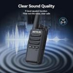 Retevis RT68B Walkie Talkies Long Range, Compect Handsfree Rechargeable 2 Way Radios with Charging Base, Emergency Alarm, FRS Walkie Talkie for School Security Warehouse(10 Pack)