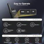 Retevis RT68B Walkie Talkies Long Range, Compect Handsfree Rechargeable 2 Way Radios with Charging Base, Emergency Alarm, FRS Walkie Talkie for School Security Warehouse(10 Pack)