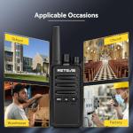 Retevis RT68B Walkie Talkies Long Range, Compect Handsfree Rechargeable 2 Way Radios with Charging Base, Emergency Alarm, FRS Walkie Talkie for School Security Warehouse(10 Pack)