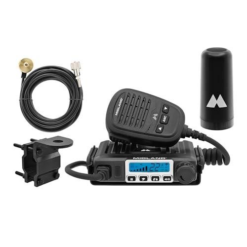 Midland – MXT115AGVP3 - 15 Watt GMRS MicroMobile Two Way Radio - Off Roading Outdoor Farm Radio - Extended Range 3dB gain Ghost Antenna, Antenna Cable, Mounting Bracket - Farm Tractor Bundle