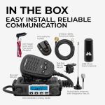 Midland – MXT115AGVP3 - 15 Watt GMRS MicroMobile Two Way Radio - Off Roading Outdoor Farm Radio - Extended Range 3dB gain Ghost Antenna, Antenna Cable, Mounting Bracket - Farm Tractor Bundle