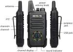 Retevis RT22S FRS Walkie Talkies Two Way Radios for Hunting/Family/Event (2pcs)