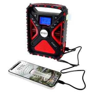 Eton Quest Hand Crank NOAA Weather Radio, All Band Emergency Radio, AM/FM Shortwave Storm Radio, Bluetooth, Ambient Light, Phone Charger, RDS, Solar, Flashlight, Camping, Hiking