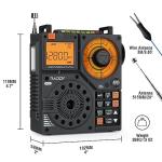 Raddy RF320 APP Control Shortwave Radio, AIR/FM/AM/VHF/SW/WB Receiver, Portable Radio Rechargeable w/ 9.85 Ft Wire Antenna (Black)