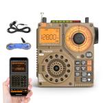 Raddy RF320 APP Control Shortwave Radio, AIR/FM/AM/VHF/SW/WB Receiver, Portable Radio Rechargeable w/ 9.85 Ft Wire Antenna (Yellow)