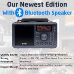 Eton Elite Field Radio with AM/FM, Shortwave, RDS, Bluetooth, Digital Tuning, Treble/Bass Control, 50 Memory Stations, External Antenna, Rich LCD Display, Retro Tabletop Design