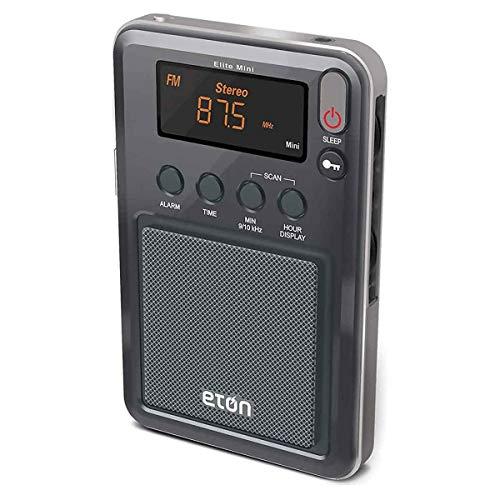 Eton - Elite Mini Compact AM/FM/Shortwave Radio, Internal AM Antenna and Telescoping FM/SW Antenna, Clock and Alarm, Sleep Timer, Custom Leather Case Included, Commitment to Preparedness