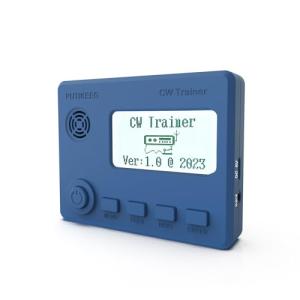 Mini CW Trainer Morse Code Trainer with Display, Moore Simo Wales Code Shortwave Radio Telegraph Key Car Key Learning CW Radio for Telegraph Practice with Charging Cable (Blue)