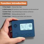 Mini CW Trainer Morse Code Trainer with Display, Moore Simo Wales Code Shortwave Radio Telegraph Key Car Key Learning CW Radio for Telegraph Practice with Charging Cable (Blue)