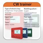 Mini CW Trainer Morse Code Trainer with Display, Moore Simo Wales Code Shortwave Radio Telegraph Key Car Key Learning CW Radio for Telegraph Practice with Charging Cable (Blue)