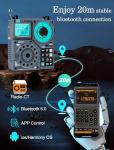 Jazmm Portable Shortwave Radio with 5W Bass Sound, AIR/AM/FM/VHF/SW/WB Worldband Radio with Bluetooth and APP Control, 2000mAh Rechargeable Battery with 9.85 Ft Wire Antenna,Flashlight,Recording