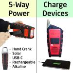 Eton Odyssey Adventure Hand Crank NOAA Weather Radio, All Band Emergency Radio, AM/FM Shortwave Storm, Bluetooth, Phone Charger, RDS, Solar, Multi-Function Flashlight, Camping, Hiking