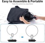 GA800 Loop Antenna, GOOZEEZOO Active Shortwave Radio Antenna with BNC Cable 10KHz-159MHz HF LW MW SW FM Air V Band Portable Receiving Antenna for Ham Radio(Free of Tuning)