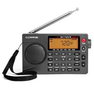 C. Crane CC Skywave SSB 2 Small AM, FM, Shortwave, and NOAA Weather Portable Travel Radio with AC Charging Adapter