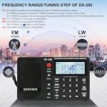 QODOSEN DX-286 Portable Shortwave Radio AM FM LW SW Ultra High Sensitivity Full Band Radios with TEF6686 Chip for Kitchen, Desk, Bedroom, Office and Outdoors.