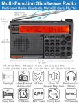 ZHIWHIS Shortwave Radio with APP Control and Antenna Port, AIR AM FM SW UHF VHF WB NOAA Emergency Radios, Flashlight/SOS Alarm/Bluetooth/MicroSD Play/1000Presets/Rechargeable Portable Receiver ZWS-757