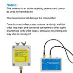 K-180WLA Active Loop Broadband Receiving Antenna 100kHz-180MHz 20dBi SDR Radio Antenna Loop Small Loop Short Wave Antenna