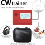 Mini CW Trainer Morse Code Trainer with Display, Moore Simo Wales Code Shortwave Radio Telegraph Key Car Key Learning CW Radio for Telegraph Practice with Charging Cable（RED