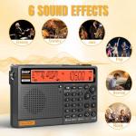 Raddy RF757 APP Control Shortwave Radio with AM/FM/SW/VHF/UHF/CB/AIR/NOAA, Portable Radio with 2500mAh Rechargeable Battery, 1000 Presets, Bluetooth, Wired Antenna, SOS Alert for Emergency