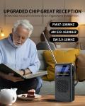 3 Band Pocket Radio, Portable AM FM SW Battery Operated Radio with Shortwave,