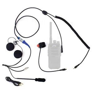 Rugged Motorcycle Two Way Handheld Radio Harness Communication Kit for Off Road Kenwood & Baofeng – Includes Helmet Speakers Microphone and Push to Talk (Moto Max Kit)