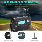 Kaito KA600 Weather NOAA Emergency Radio Crank Solar Powered AM FM SW Flashlight