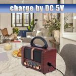 Retro Portable Radio AM FM SW 3 Band,Usb Charging, Shortwave Radio with Bluetoot