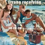 Retro Portable Radio AM FM SW 3 Band,Usb Charging, Shortwave Radio with Bluetoot