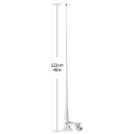 HYSHIKRA Fiberglass Marine Antenna, VHF 156-163Mhz White 43Inches Boat Antenna with Adjustable Fixed Bracket Mount Base 4.5Meter(14.7ft) RG58 Cable for Uniden Icom Cobra Yaesu Midland Transceiver