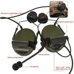 HEARFALCOM Tactical Comta III Headset Helmet ARC Rail Adapter Bracket Version with U94 PTT Adapter Compatible with Baofeng UV-5R, UV-82 Walkie Talkie for Airsoft Sports（FG）