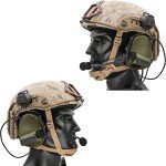 HEARFALCOM Tactical Comta III Headset Helmet ARC Rail Adapter Bracket Version with U94 PTT Adapter Compatible with Baofeng UV-5R, UV-82 Walkie Talkie for Airsoft Sports（FG）