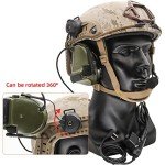 HEARFALCOM Tactical Comta III Headset Helmet ARC Rail Adapter Bracket Version with U94 PTT Adapter Compatible with Baofeng UV-5R, UV-82 Walkie Talkie for Airsoft Sports（FG）