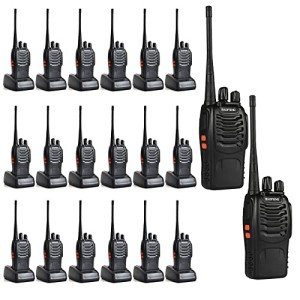 BAOFENG BF-888S Walkie Talkie 20 Pack Walkie Talkies for Team Business School Long Range Rechargeable Handheld Radio (with Headset, 20 PCS)
