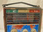 Vtg Portable SoundWave AM/FM Sports Radio Battery Operated World Atlas Front