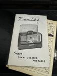 Vintage Zenith Trans Oceanic Model H500 Shortwave Radio W/ 2 Manuals