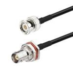 Superbat BNC Cable 50 ohm 50ft BNC Male to Female Bulkhead RG58 Coaxial Cable Extension for UHF/VHF Ham Radio Microphone Antenna Tuner CCTV Amateur Radio etc.