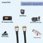 Superbat UHF PL259 Male to PL259 Male Coax Cable 30ft Low Loss 50 ohm CB Coax Cable for Ham Radio CB Amateur Radio Antenna Analyzer SWR Meter Tuner Dummy Load