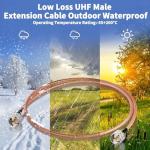 Superbat CB Antenna Cable 50ft Low Loss PL-259 UHF Male to Male RG142 High Power 50 Ohm Coax Cable for CB HAM Radio Antenna Tuner Analyzer Dummy Load SWR Meter