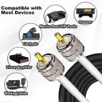 UHF CB Coax Cable,49.2FT PL259 RG8X Coaxial Cable ,UHF Male to Male Low Loss CB Antenna Cable with UHF BNC SMA Antenna Adapter Kits 4 Type for HAM CB Radio, VHF Radio, SWR Meter, Coax Switch Tuner