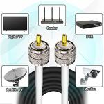 UHF CB Coax Cable,49.2FT PL259 RG8X Coaxial Cable ,UHF Male to Male Low Loss CB Antenna Cable with UHF BNC SMA Antenna Adapter Kits 4 Type for HAM CB Radio, VHF Radio, SWR Meter, Coax Switch Tuner