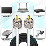 UHF CB Coax Cable,32.8FT PL259 RG8X Coaxial Cable ,UHF Male to Male Low Loss CB Antenna Cable with UHF BNC SMA Antenna Adapter Kits 4 Type for HAM CB Radio, VHF Radio, SWR Meter, Coax Switch Tuner