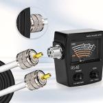 UHF CB Coax Cable,32.8FT PL259 RG8X Coaxial Cable ,UHF Male to Male Low Loss CB Antenna Cable with UHF BNC SMA Antenna Adapter Kits 4 Type for HAM CB Radio, VHF Radio, SWR Meter, Coax Switch Tuner