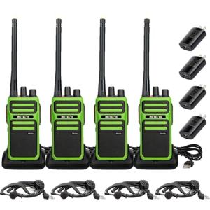 Retevis RB17A Two Way Radios Long Range,GMRS Repeater Capable,2200mAh, Emergency Preparedness,Walkie Talkie with Earpiece,2 Way Radio for Security,School,Hunt（4 Pack）